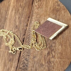 Wooden diamond cut necklace modern‎ N3202